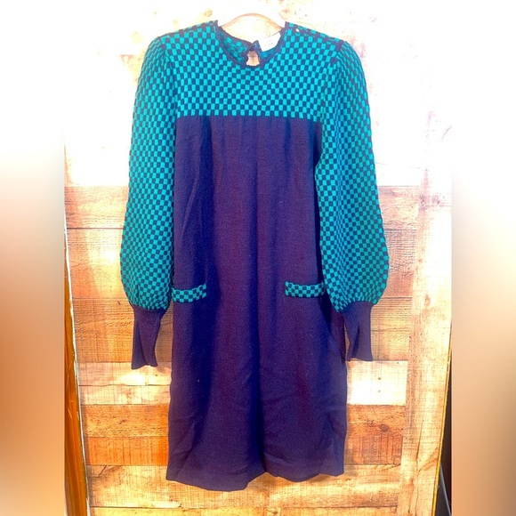 Mike Korwin vintage checkered sweater dress - Picture 1 of 6